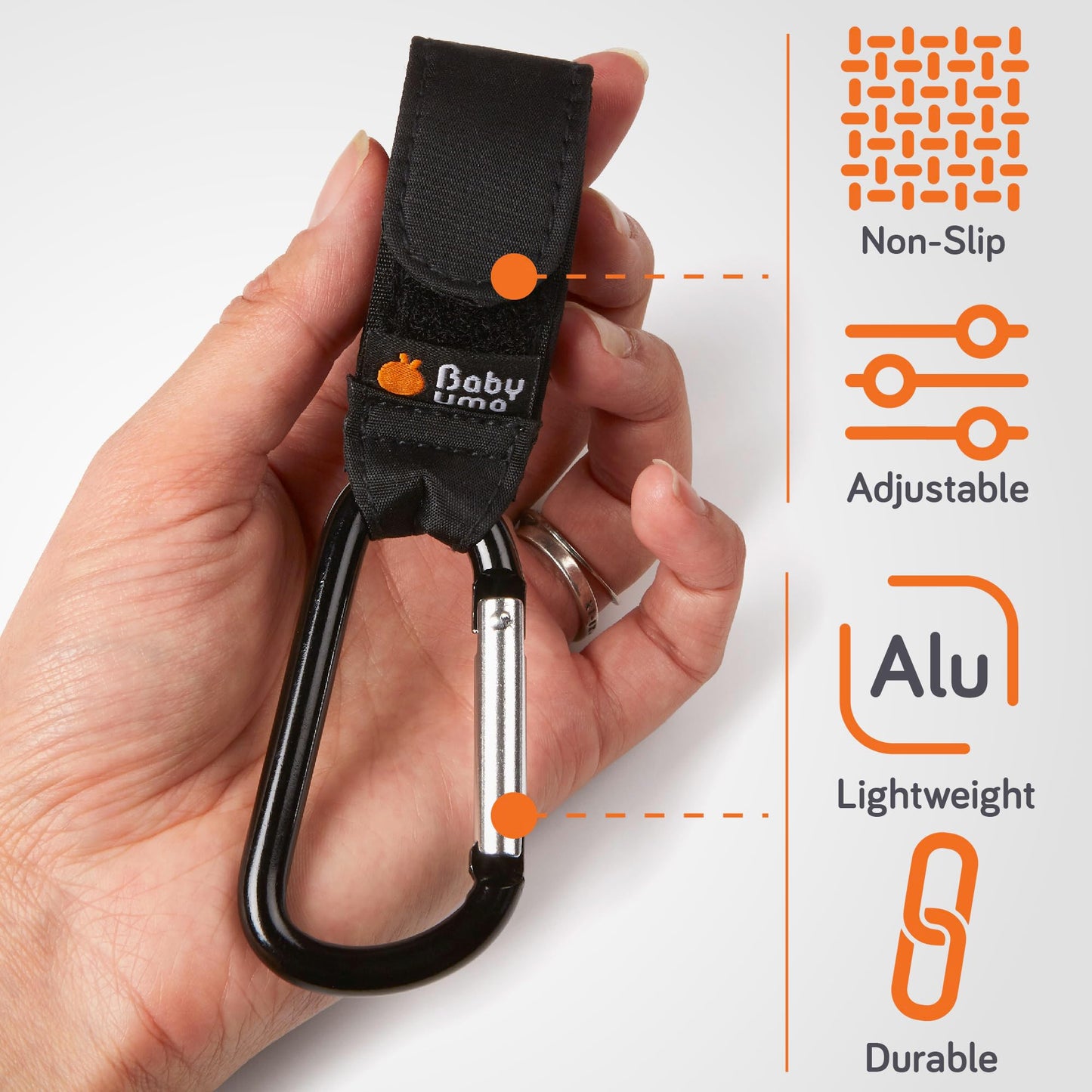 Baby Uma Buggy Clips - 2022 Double-Platinum Winning Pram Clips, Universal Pram Accessories, 5 kg Weight Capacity & Non-Slip, Baby Travel Essentials