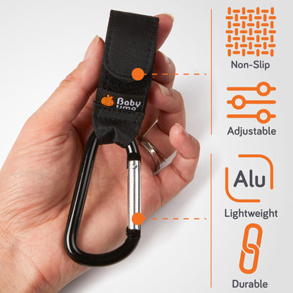 Baby Uma Buggy Clips - 2022 Double-Platinum Winning Pram Clips, Universal Pram Accessories, 5 kg Weight Capacity & Non-Slip, Baby Travel Essentials