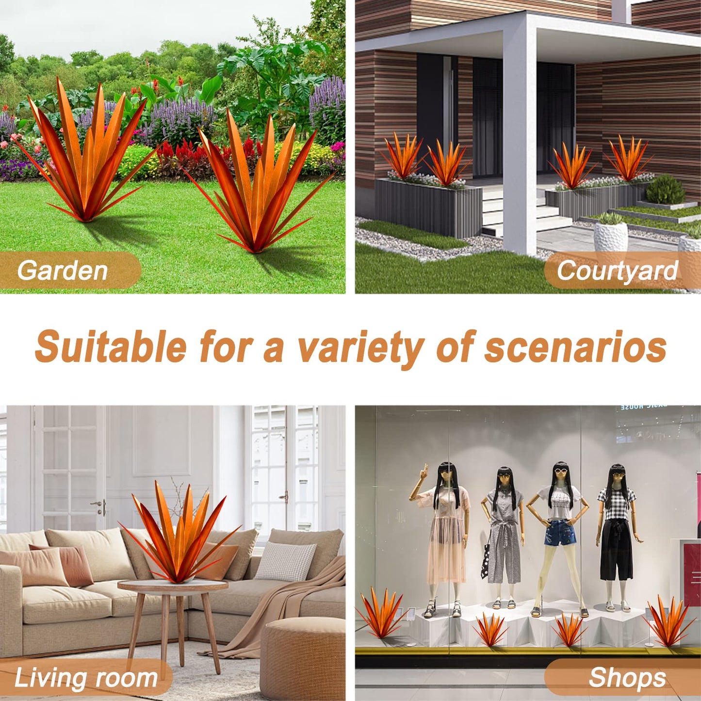 Homight Metal Tequila Country Sculpture DIY Tequila Plant Home Decor Country Tequila Garden Ornament Indoor Outdoor Statue Patio Lawn Patio Stake Decoration Gift to The Garden