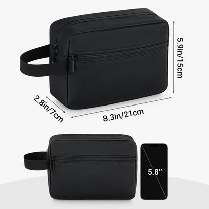 Elviros Travel Toiletry Bag for Women and Men, Lightweight Makeup Bag Hanging Dopp Kit with Shaving Compartment Cosmetic Organizer Small Tool Bag Travel Essentials, Black