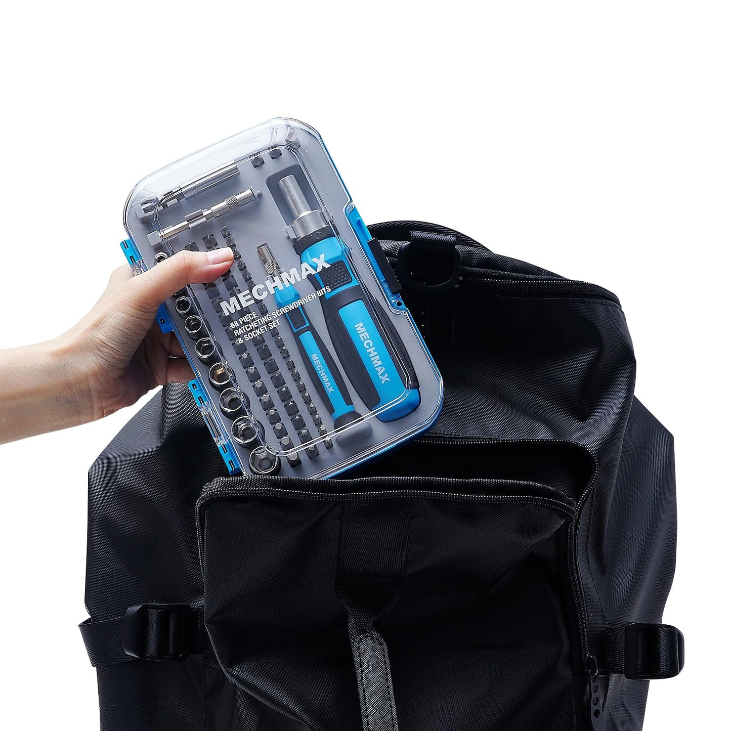 68 Piece MECHMAX Magnetic Ratchet Screwdriver Set, Socket and Interchangeable Bits Slotted, Phillips, Star, Precision Bits with Case for Home, Office, Car, Automotive, Ring Doorbell and as A Gift