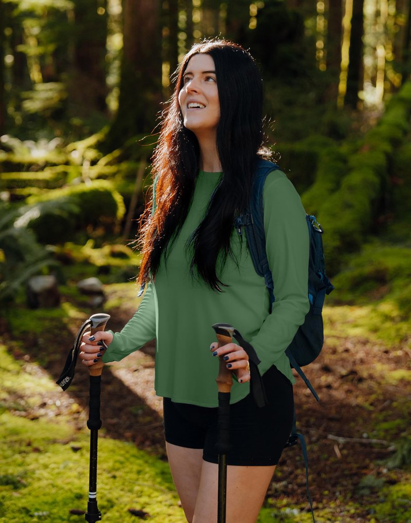Women's Sun Shirts UPF 50+ Long Sleeve UV Protection Shirt Lightweight Quick Dry Workout Hiking Tops for Women(Army Green,XL)
