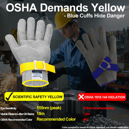 Dowellife ANSI A9 Cut Resistant Glove Food Grade, Stainless Steel Mesh Metal Knife Cutting Glove for Butcher Oyster Shucking Kitchen Mandoline Chef Slicing Fish Fillet (Medium)