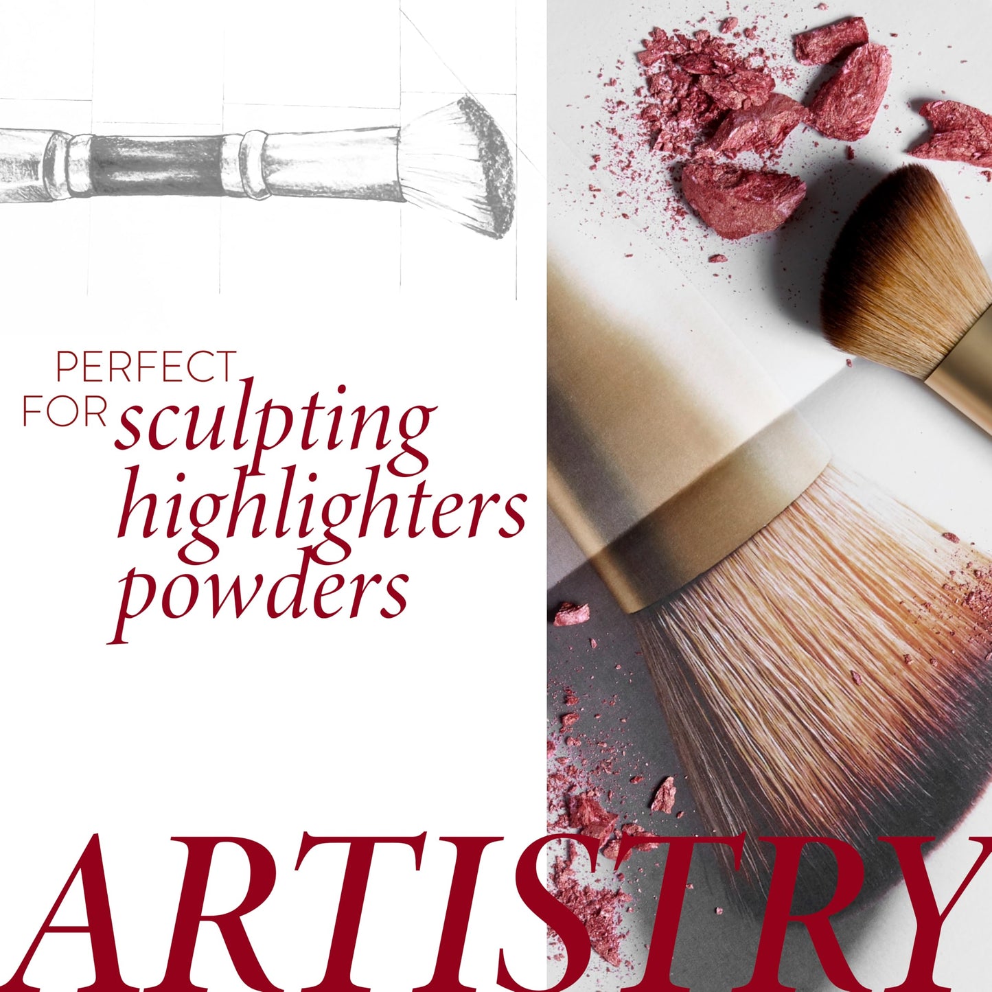 LAURA GELLER NEW YORK Retractable Black Kabuki Brush for Liquid, Cream and Powder Face Makeup With Aluminum Handle