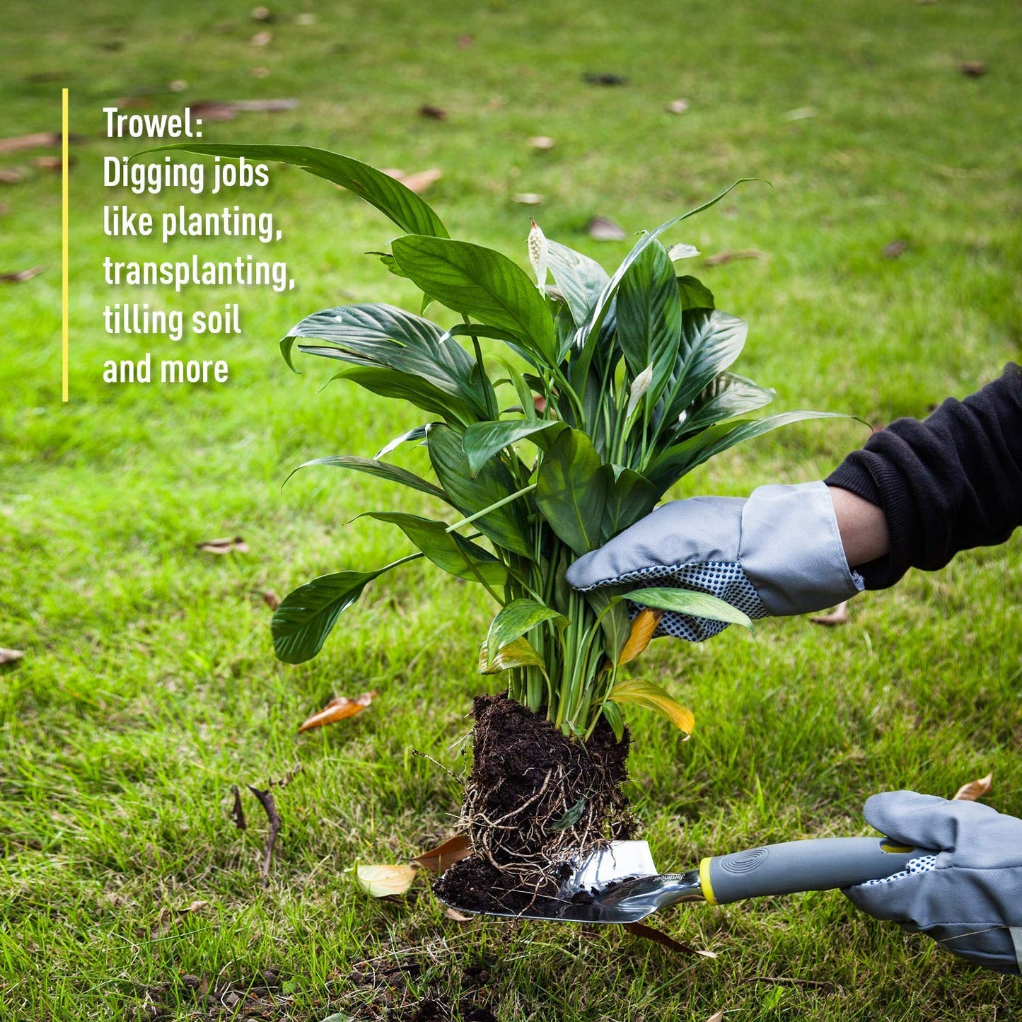 Jardineer Garden Tools Set, 8PCS Heavy Duty Garden Tool Kit with Outdoor Hand Tools, Garden Gloves and Storage Tote Bag, Gardening Tools Gifts for Women and Men