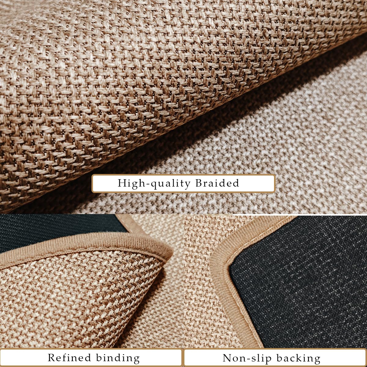 Nanstone Half Circle Kitchen Rugs,2 Pack 17”x30”, Non-Slip Water Oil Absorbent Kitchen Mats, Machine Washable Floor Mat,Quick Dry Standing Mat Front Sink Throw Rug Carpet for Farmhouse Kitchen