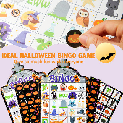 JOYIN 28 Players Halloween Bingo Game Cards for Kids, Halloween Bingo Cards for Classroom School Family Group Activities, Halloween Party Adults Kids Indoor Card Games