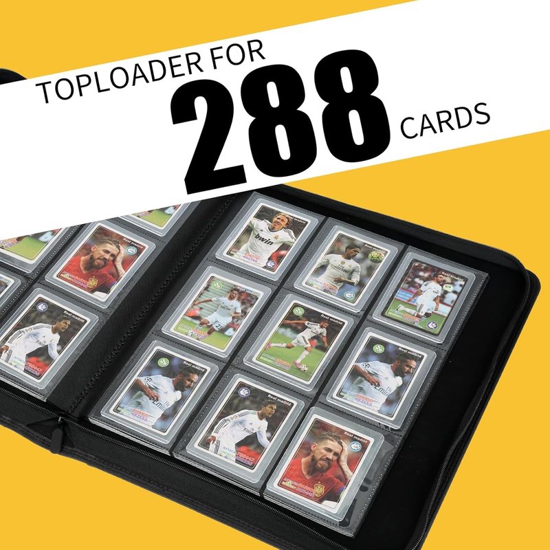 Toploader Binder,Toploader Hard Cases, 9-Pocket Pages Sleeves Hold up 288 Cards.Toploader Card Binder with Sleeves for “3×4” rigid，Card Holder(purple)
