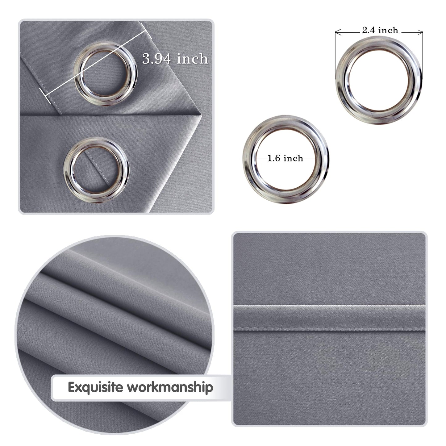 DWCN Room Divider Curtain - Extra Wide Blackout Curtain for Sliding Glass Door, Living Room, Bedroom Partition and Shared Office Space, 1 Grommet Curtain Panel, 12ft Wide x 6ft Tall, Light Grey