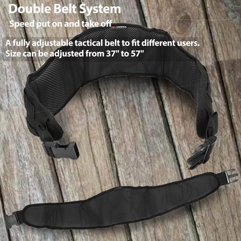 YAKEDA MolleTactical Belt for men-Battle Belt Duty Belt Law Enforcement Utility Belt Police Belt Set 5 PCS (Black)