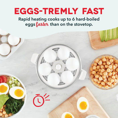 DASH Rapid Egg Cooker: 6 Egg Capacity Electric Egg Cooker for Hard Boiled Eggs, Poached Eggs, Scrambled Eggs, or Omelets with Auto Shut Off Feature - Aqua, 5.5 Inch (DEC005AQ)