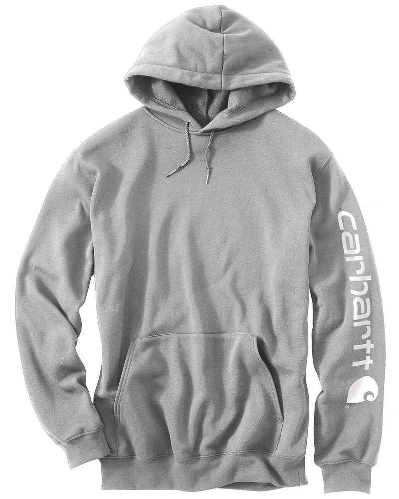 Carhartt mens Logo Hooded fashion sweatshirts, Heather Gray, X-Large US
