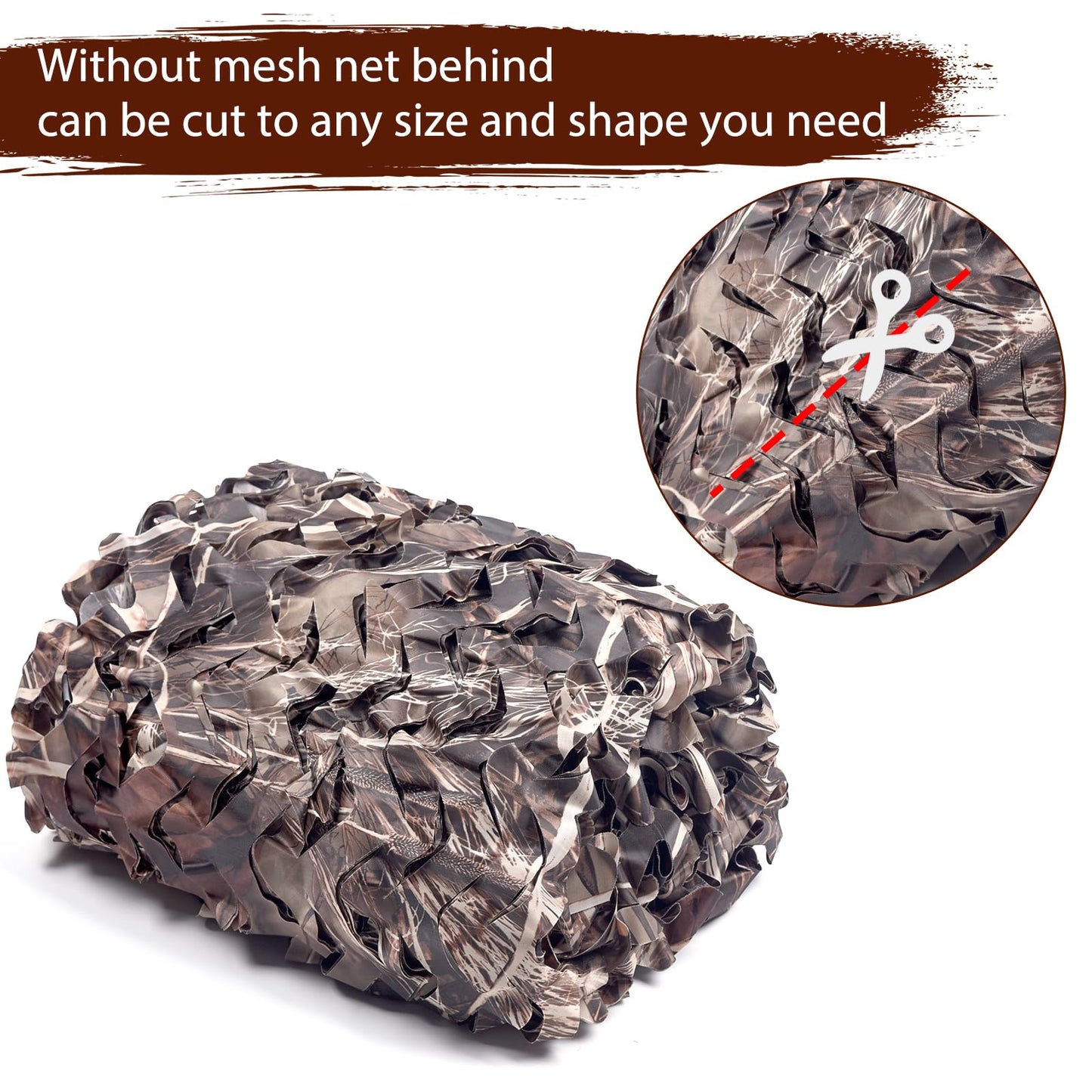 Yeacool Camo Netting Camouflage Netting Bulk Roll Burlap Camo Tarp Sunshade Net for Hunting Gear Blind Material Deer Bird Watching(Dry Grass, 4.9ftx26.2ft, 1.5m*8m)