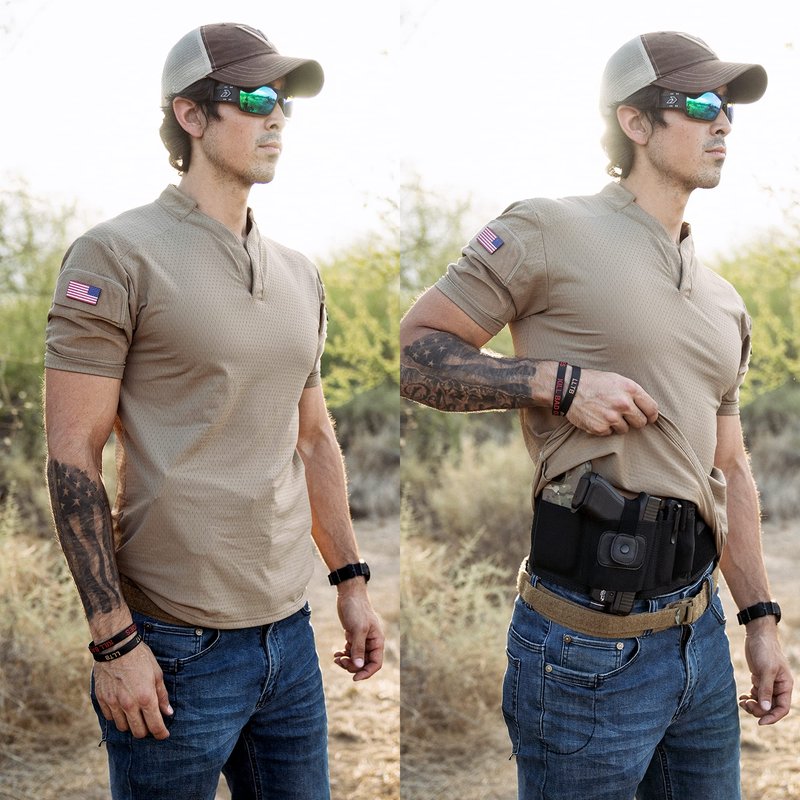 BravoBelt Laser Fit Edition - Belly Band Holster for Concealed Carry | Compatible with Red Dot, Lasers & Tactical TLR Light Systems -Unisex, Black