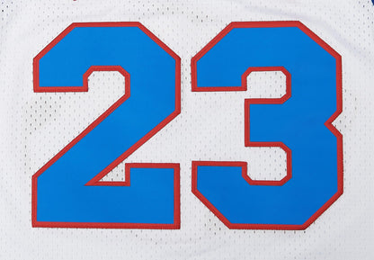 CAIYOO #23 Youth Basketball Jersey for Kids Fit Age 5-18 Boys Shirts (White, Small)