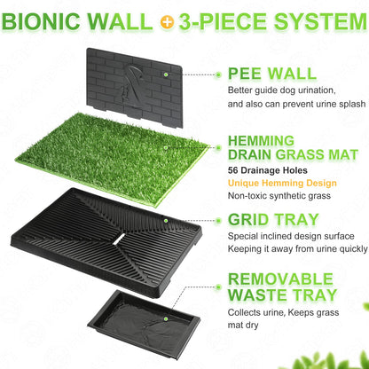 Hompet Dog Toilet Indoor Puppy Training Pad, Dog Potty Pet Training Grass Mat, Removable Waste Tray For Easier Clean Up, Non-toxic Artificial Turf, (76×51 cm)