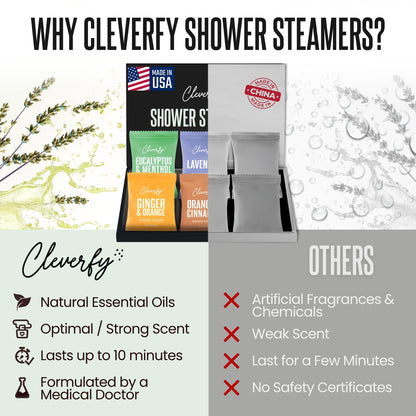 Cleverfy Shower Steamers Aromatherapy - Valentines Day Gifts for Her, Him, Women, Daughter, Mom, Girlfriend, Wife, Teen Girls and Boys - Valentines Gifts for Her, Him, Women and Men - 6 Tablets