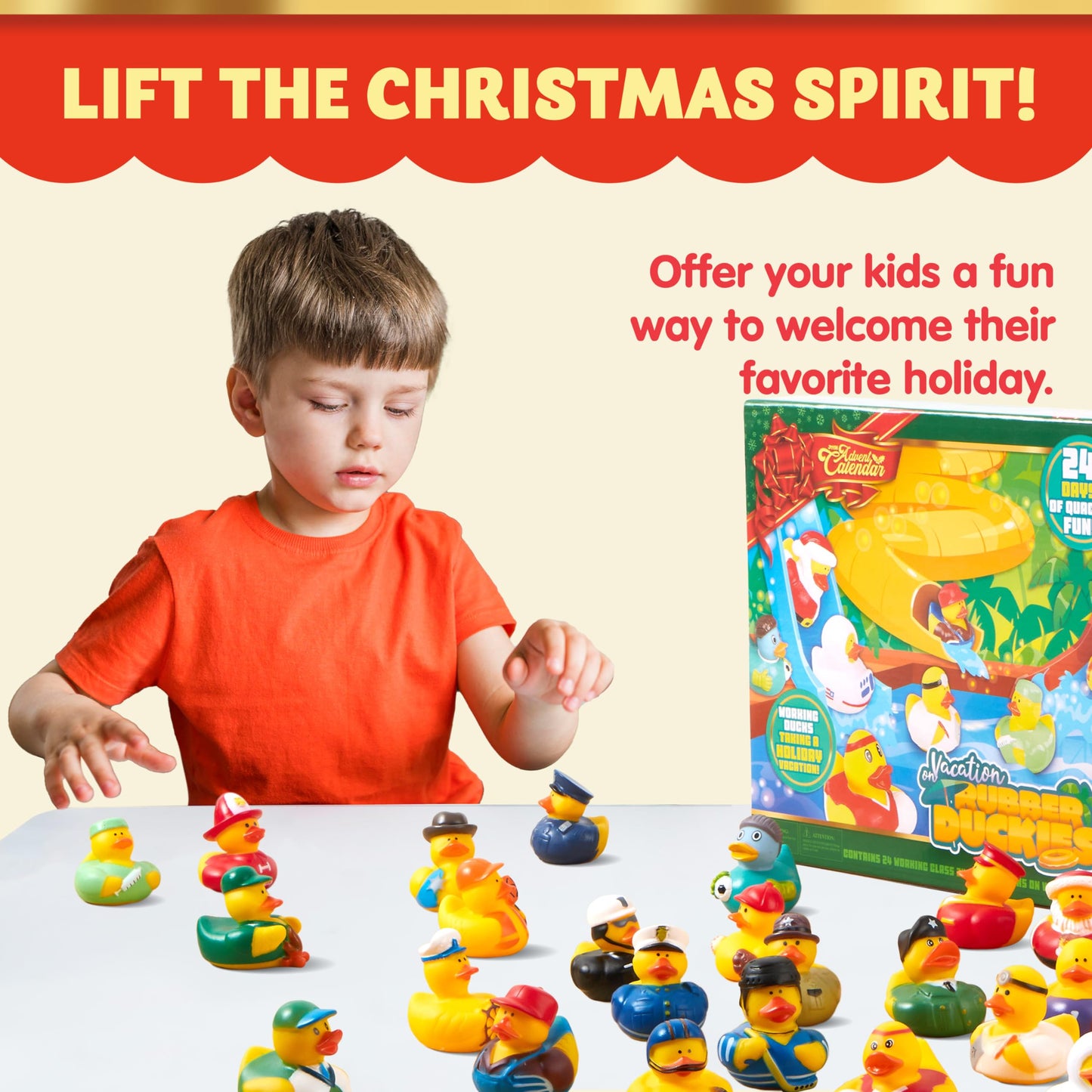 JOYIN 24 Days Christmas Advent Calendar 2025, Rubber Ducks for Boys Girls Kids and Toddlers, Party Favor Xmas Gifts, Halloween Rubber Ducky Bath Toys, Kids Xmas Fun Ducks, Christmas Countdown