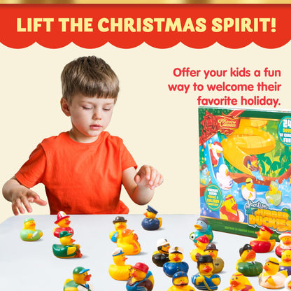 JOYIN 24 Days Christmas Advent Calendar 2025, Rubber Ducks for Boys Girls Kids and Toddlers, Party Favor Xmas Gifts, Halloween Rubber Ducky Bath Toys, Kids Xmas Fun Ducks, Christmas Countdown