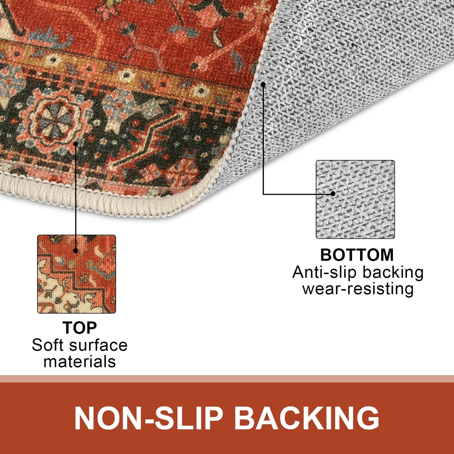 Collive Washable Indoor Door Mat, Non Slip Retro Entryway Rug 20" x 32" Doormat Quick Absorbent Entrance Rug Distressed Front Door Mat, Welcome Mats Floor Mat Doormats for Kitchen Home Patio
