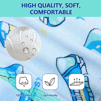 MOEMOE BABY Potty Training Pants for Boys - Reusable Cotton Toddler Underwear, 10 Pack, Blue, 3 Years