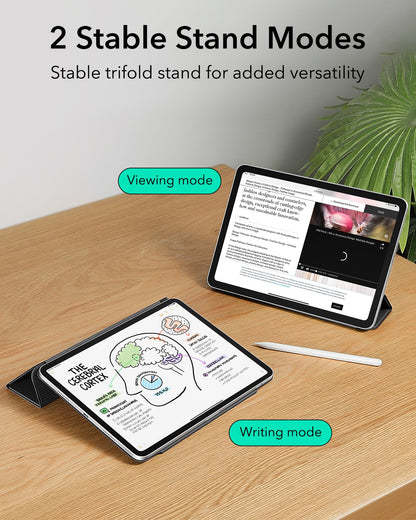 ESR for iPad Air 11 Inch Case M3/M2 (2025/2024), iPad Air 5th/4th Gen Case (2022/2020), Powerful Magnetic Attachment, Slim Trifold Stand, Supports Pencil Pro&Pencil(USB-C), Durable Protection, Black