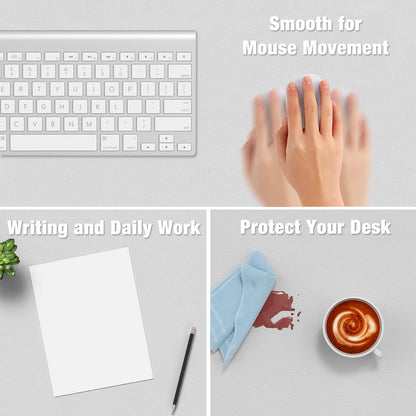 Hsurbtra Desk Pad, 30" x 14" PU Leather Desk Mat, XL Extended Mouse Pad, Waterproof Desk Blotter Protector, Ultra Thin Large Laptop Keyboard Mat, Non-Slip Desk Writing Pad for Office Home, Gray