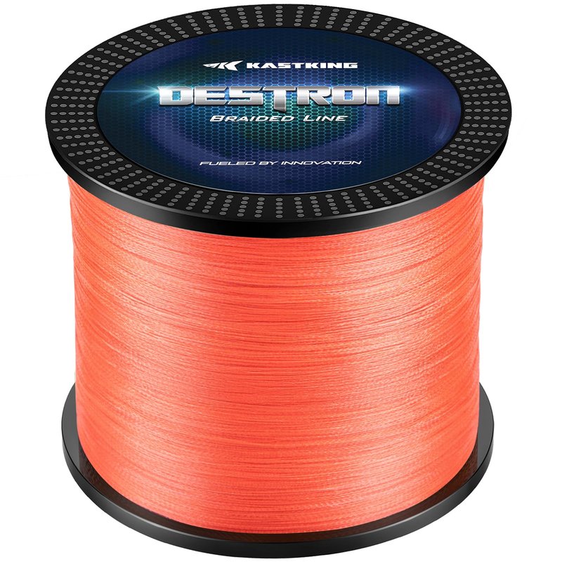 KastKing Destron Braided Fishing Line, Orange, 4 Stands, 50LB, 150Yds
