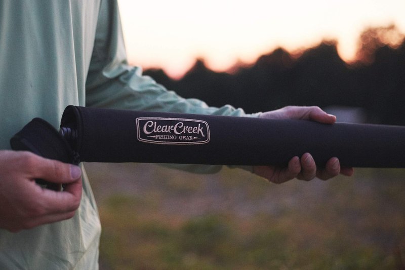 Clear Creek Fly Fishing Rod Tube - 9' (Four Piece) - Easy to Carry Complete Protection Storage Case - Interior Divided Organizer and Works with Fresh + Saltwater Rods and Top Brand Name Fishing Rods