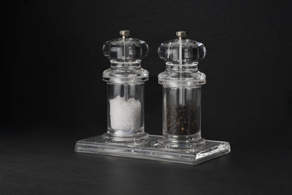 Cole & Mason H306119 Ramsgate Clear Salt and Pepper Mill Tray, Salt and Pepper Tray/Oil and Vinegar Bottles Tray, Acrylic, (H) 13 mm x (W) 95 mm x (D) 157 mm, Mills Not included