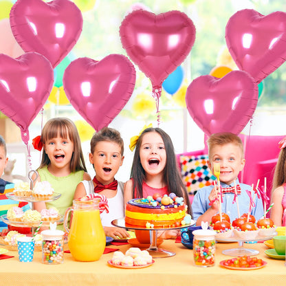 12 Pcs Red Heart Balloons,18 Inch Heart Foil Balloons Love Balloon Valentine Balloon for Birthday Party Wedding Engagement Party Baby Shower Valentine Day Decorations (red)