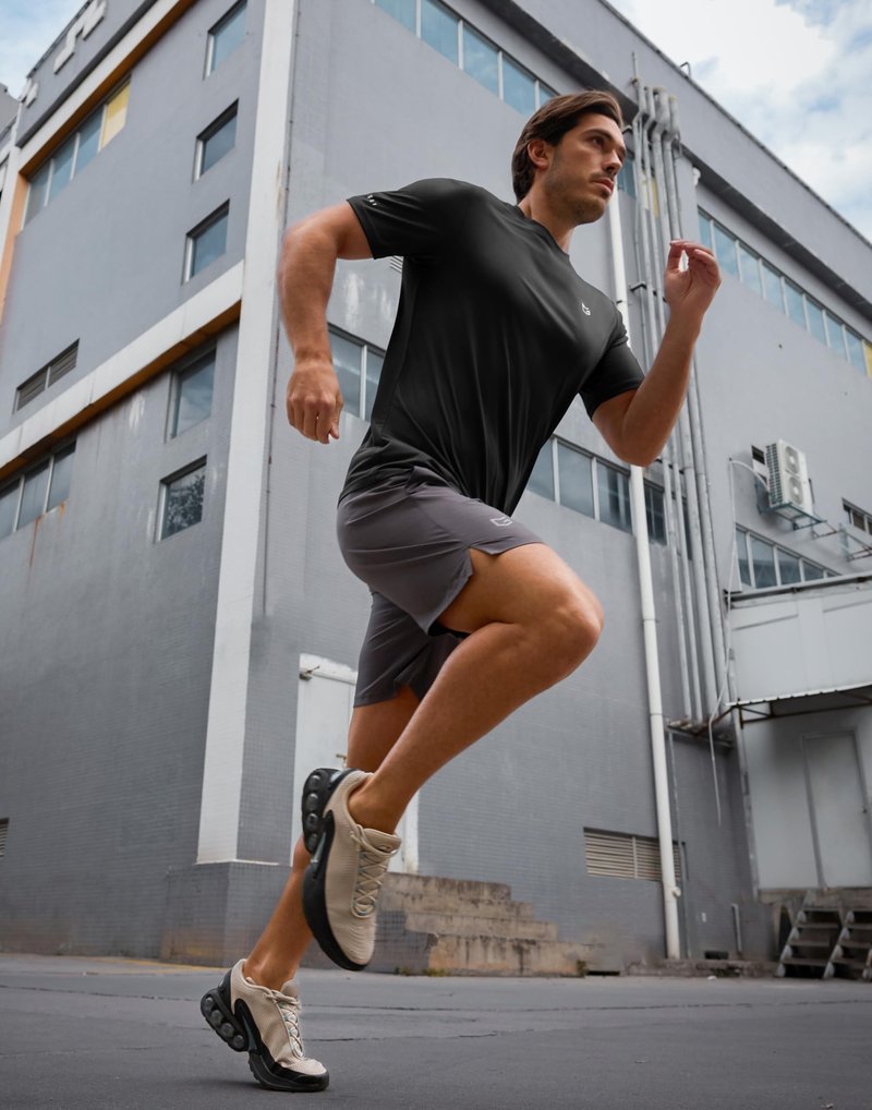 Men's Workout Breathable T-Shirts Dry Fit UPF 50+ Sun Shirts Moisture Wicking Cooling Tee for Athletic, Running, Hiking (Black, M)