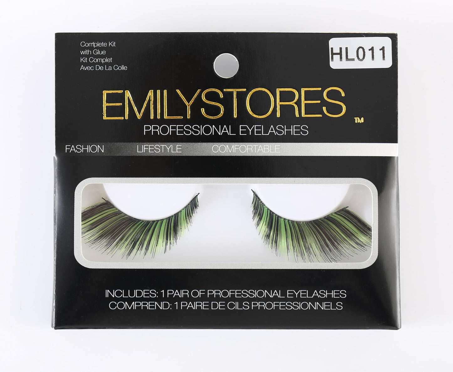 EMILYSTORES Green Fortune Teller Costume Halloween Eye Lashes For Party Looking1 Pairs