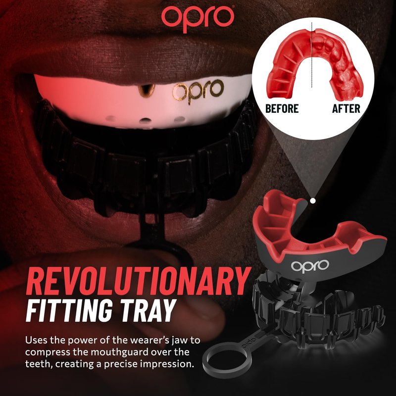 OPRO Silver Level Moldable Mouth Guard Essential Fit (Clear) Adult & Kids Boxing Mouthguard for MMA & Impact Sports, Easy Self-Fit Mouth Guard for Sports, Football & Hockey - Includes Case