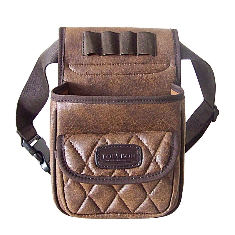 Tourbon PU Leather Sporting Shotgun Shell Pouch Shooter's Clay Trap Skeet Shooting Bag for Range Field