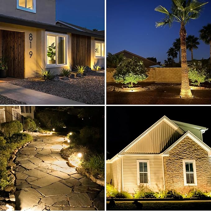 8 Pack Solar Spot Lights Outdoor, 2-in-1 Solar Lights Outdoor Waterproof IP65, Solar Powered Landscape Spotlights 3 Modes for Yard Garden Pathway Driveway Tree(Warm White)