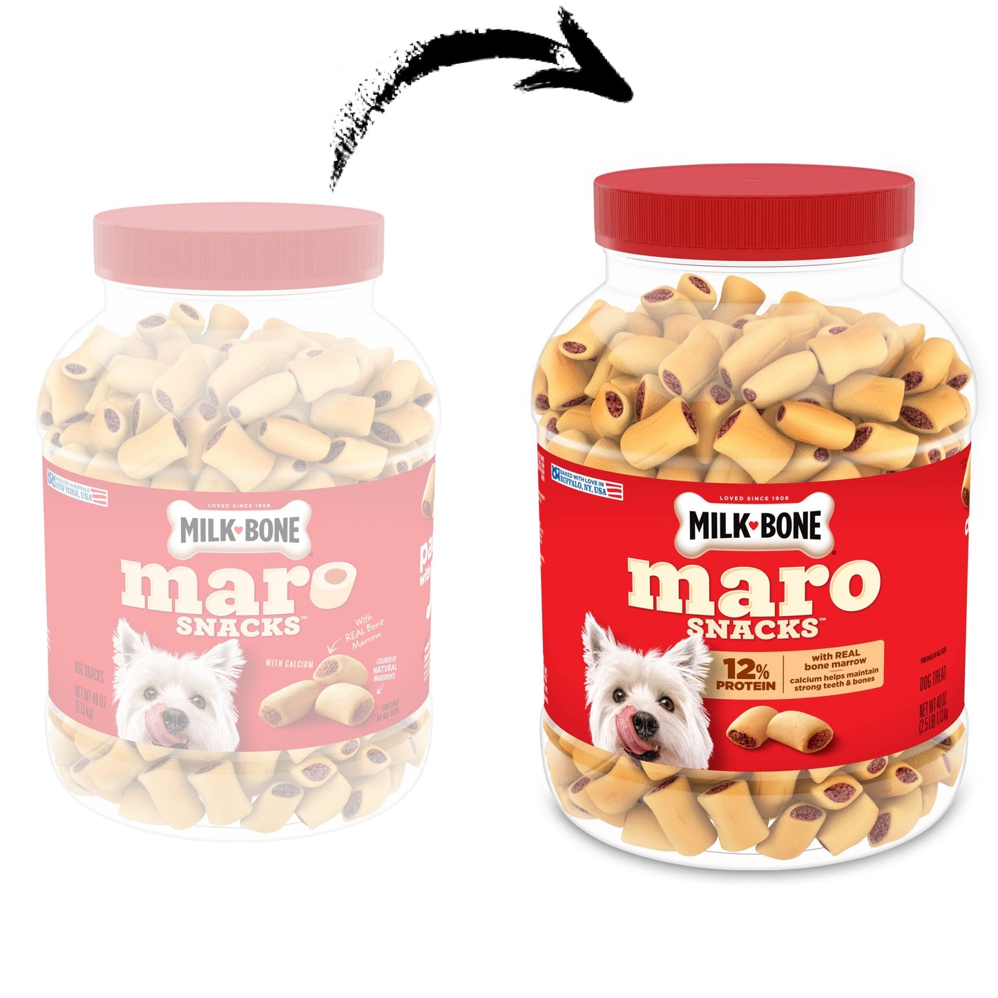 Milk-Bone MaroSnacks Small Dog Treats with Real Bone Marrow, 40 Oz. Canister