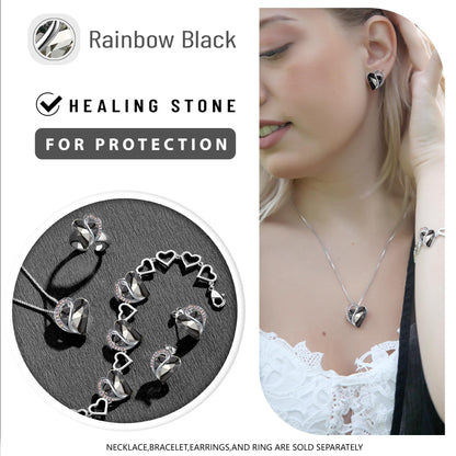 Leafael Valentine's Day Gift Necklaces for Women, Infinity Love Birthstone Heart Crystal Pendant, Birthday Anniversary Jewelry for Wife, Mom, and Her, Silver Plated, 18" + 2" Adjustable Chain