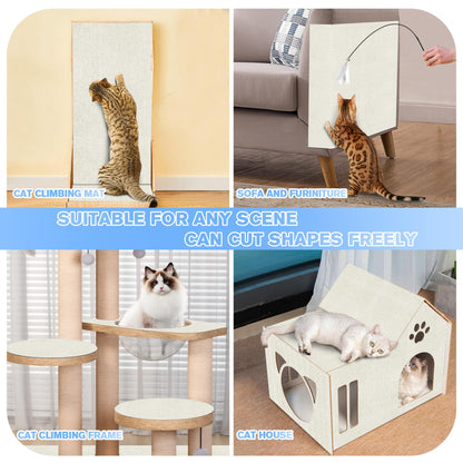 Cat Scratch Mat 5Pack,39.3"x15.7" Cat Scratching Mat Self-Adhesive Carpet Mat Trimmable, Cat Wall Shelves, Cat Scratcher Board,DIY Furniture Protecting Furniture Protector Sofa
