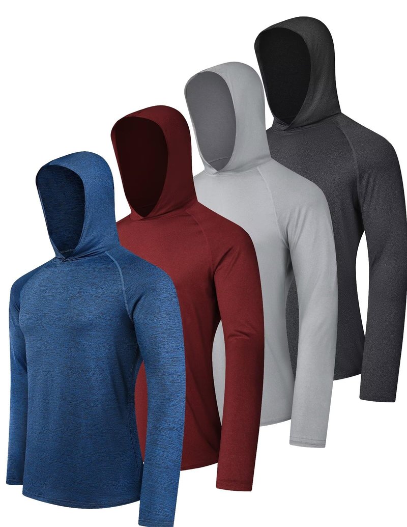 OYGSieg Men's Athletic Hoodies Long Sleeve Fishing Shirts for Men UPF 50+ SPF UV Sun Protection Shirts Rash Guards A M