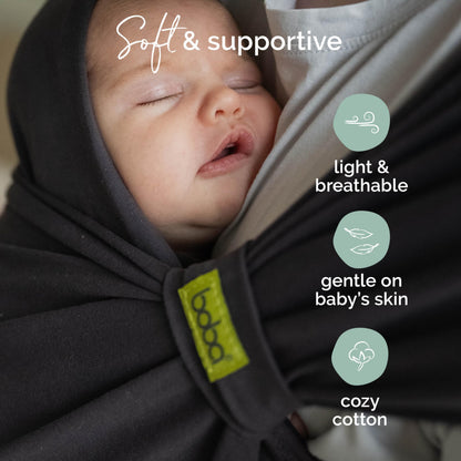 Boba Bliss Baby Carrier Newborn to Toddler (7-35 lbs) - Light & Breathable Toddler Carrier - Certified Hip-Healthy, Adjustable Straps for All Parents, Hybrid, Soft & Stretchy 0-18 Months (Charcoal)