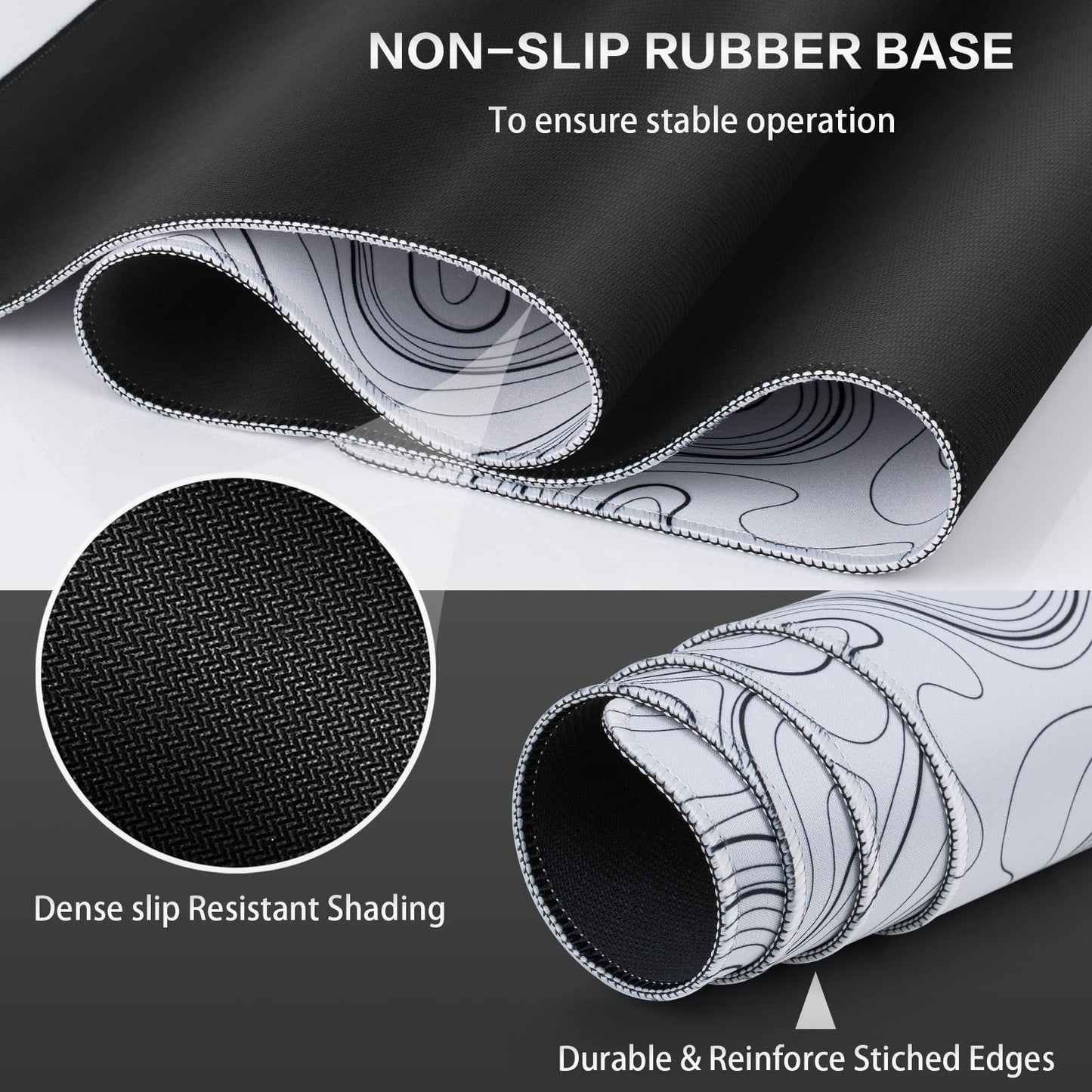 Canjoy Gaming Mouse Pad, Topographic Contour Mouse Pad 31.5x11.8inch Large Extended Computer Mouse Mat Keyboard Full Desk Mousepad for Gaming, Office, Home