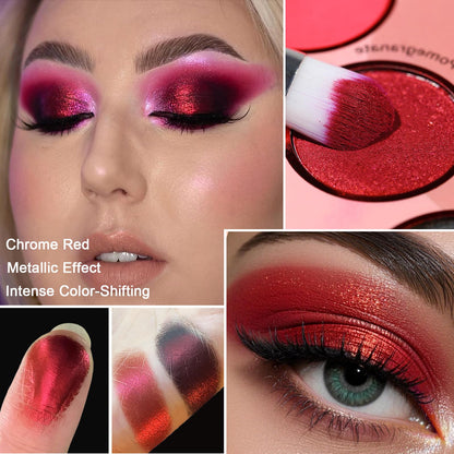 Afflano Red Eyeshadow Palette Makeup, Ultra Pigmented and Blending Bright Dark Hot True Red Black Eye Shade 12 Color, Cruelty Free Velvet Matte Shimmer Warm Fall Sunset Pink Goth red Eye Shadow Pallet