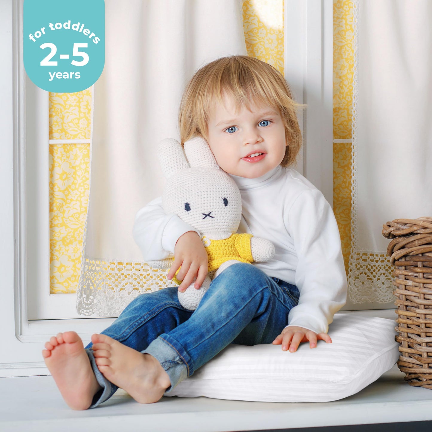 Utopia Bedding Toddler Pillow (White, 2 Pack), 13x18 Pillows for Sleeping, Soft and Breathable Cotton Blend Shell, Small Kids Pillow Perfect for Toddler Bed and Travel (Intended for Age 2 and up)