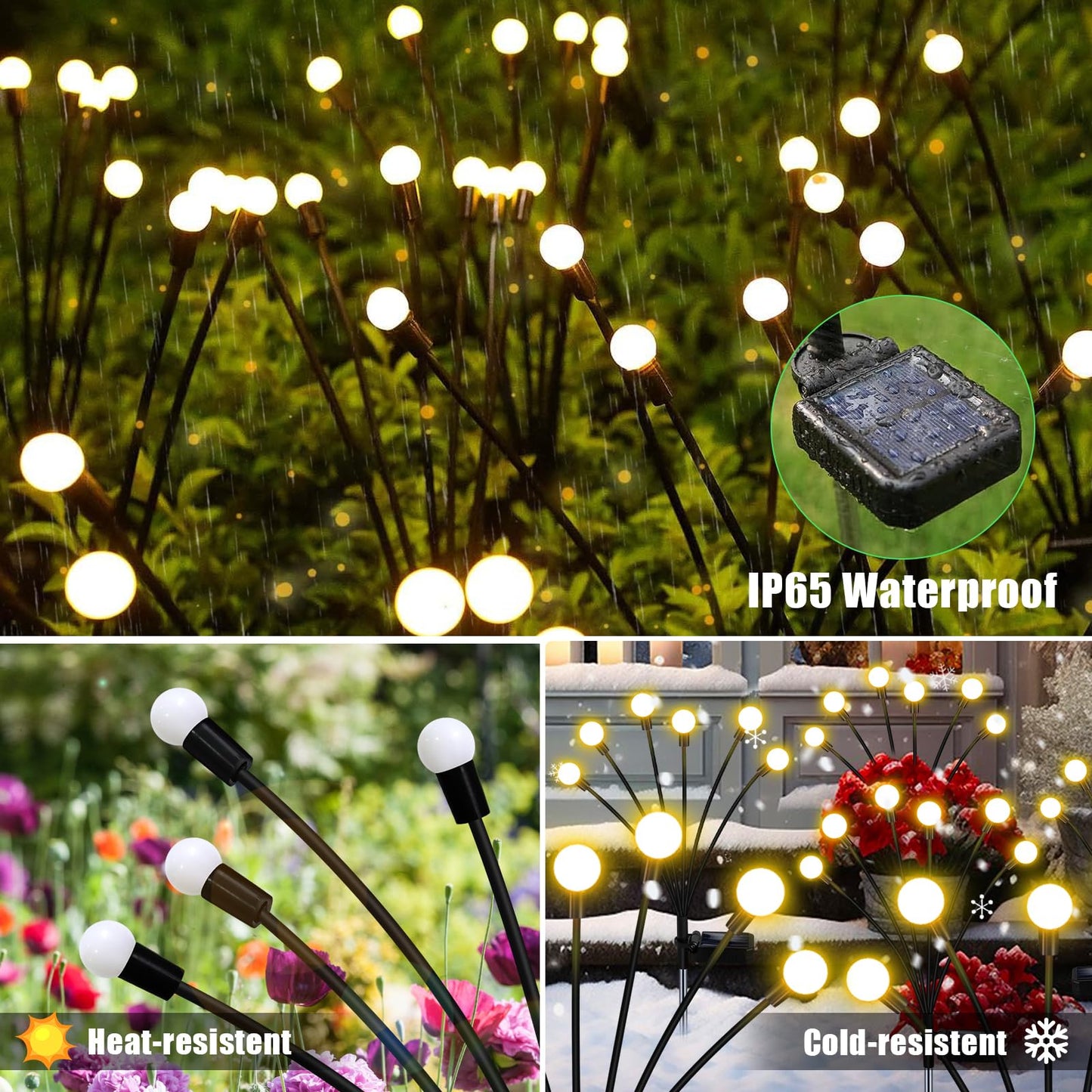 NBQQ Solar Garden Lights Outdoor, 4 Pack Swaying Light Waterproof Solar Lights Outdoor for Yard Pathway Patio, Swaying Lawn Decor as Gardening Gifts for Women Holiday