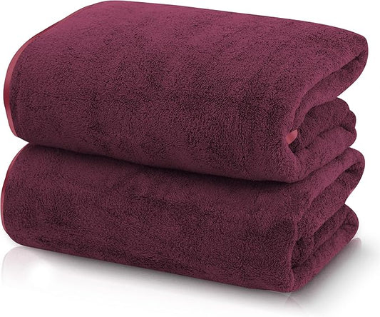 TENSTARS Silk Hemming Bath Towels