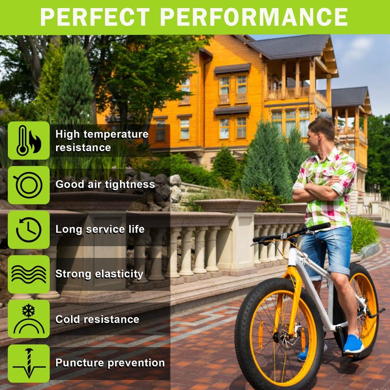 Hydencamm 4 Pack 26x4.0 Fat Bike Tube, 26'' x 3.5/4.0 AV Schrader Valve, Premium Butyl Fat Tire Tube 26x4 with 2 Tire Levers, 26x4 Tube Compatible with Mountain, City and Road Bikes, E-Bike, Fat Bike