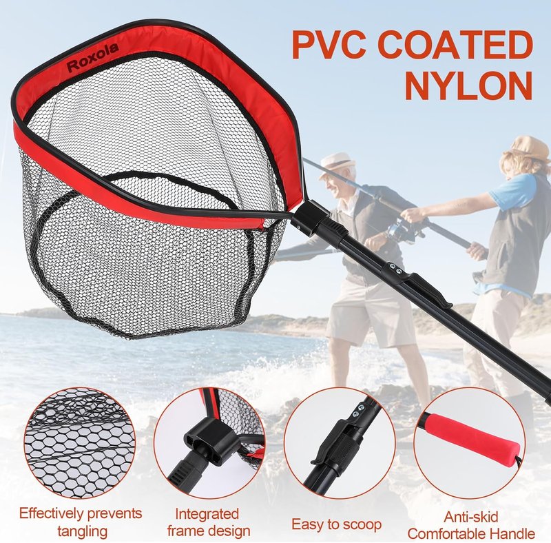 Floating Fishing Net - Retractable & Foldable for Easy Storage | Ideal for Bass, Trout, Kayak & Boat Fishing