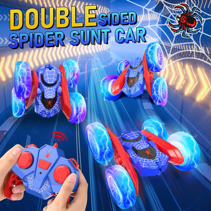 NQD Spider Remote Control Car- Double Sided 360°Rotate RC Stunt Car with Wheel Lights, 4WD Off-Road RC Cars 2.4Ghz Indoor/Outdoor Rechargeable Toy Car for Boys Age 4-7 8-12 Birthday Xmas Gift