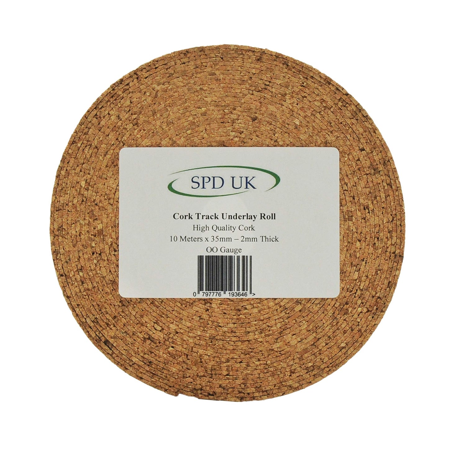 SPD UK OO Gauge Cork Track Underlay Roll - 10 Meter x 35 mm - 2 mm Thick